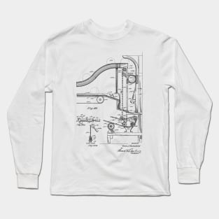 Automatic Bowling Mechanism Vintage Patent Hand Drawing Long Sleeve T-Shirt